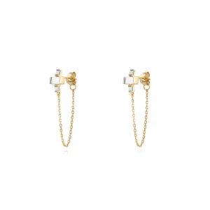 Pendientes Circonitas Cadena Cristal
