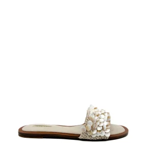 Sandalias Planas Corina con Nácar y  Crochet  | Estilo Boho Verano