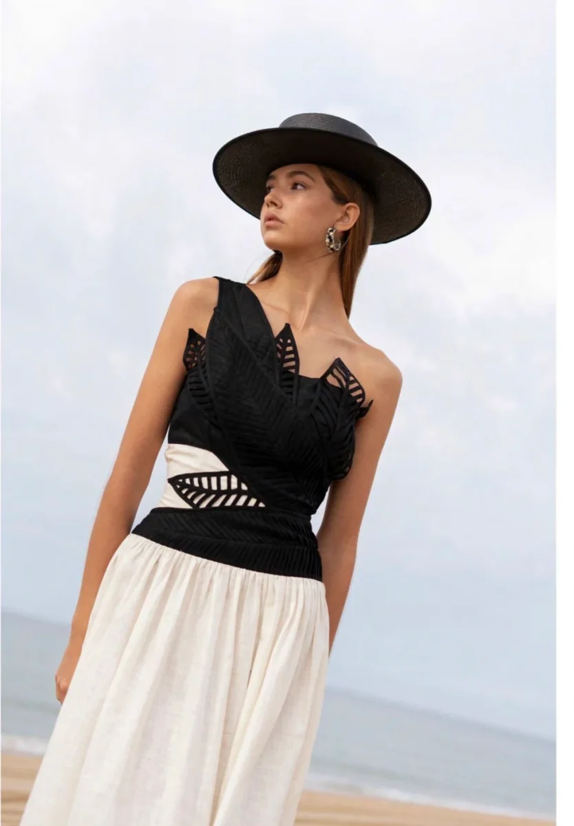 Vestido Arbolea Blanco y Negro - Imagen 3