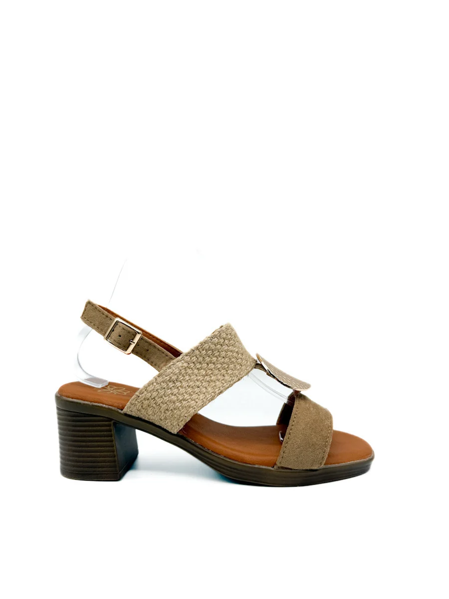 Sandalias de Tacón con Texturas y Detalle Metálico - Imagen 2