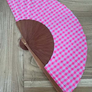 Abanico Vichy Rosa Flúor