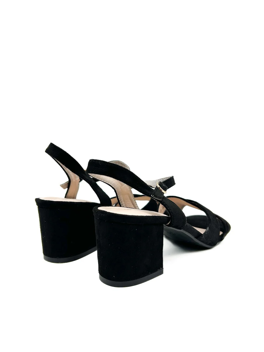 Sandalias de tacón medio con tiras cruzadas para mujer - Imagen 5
