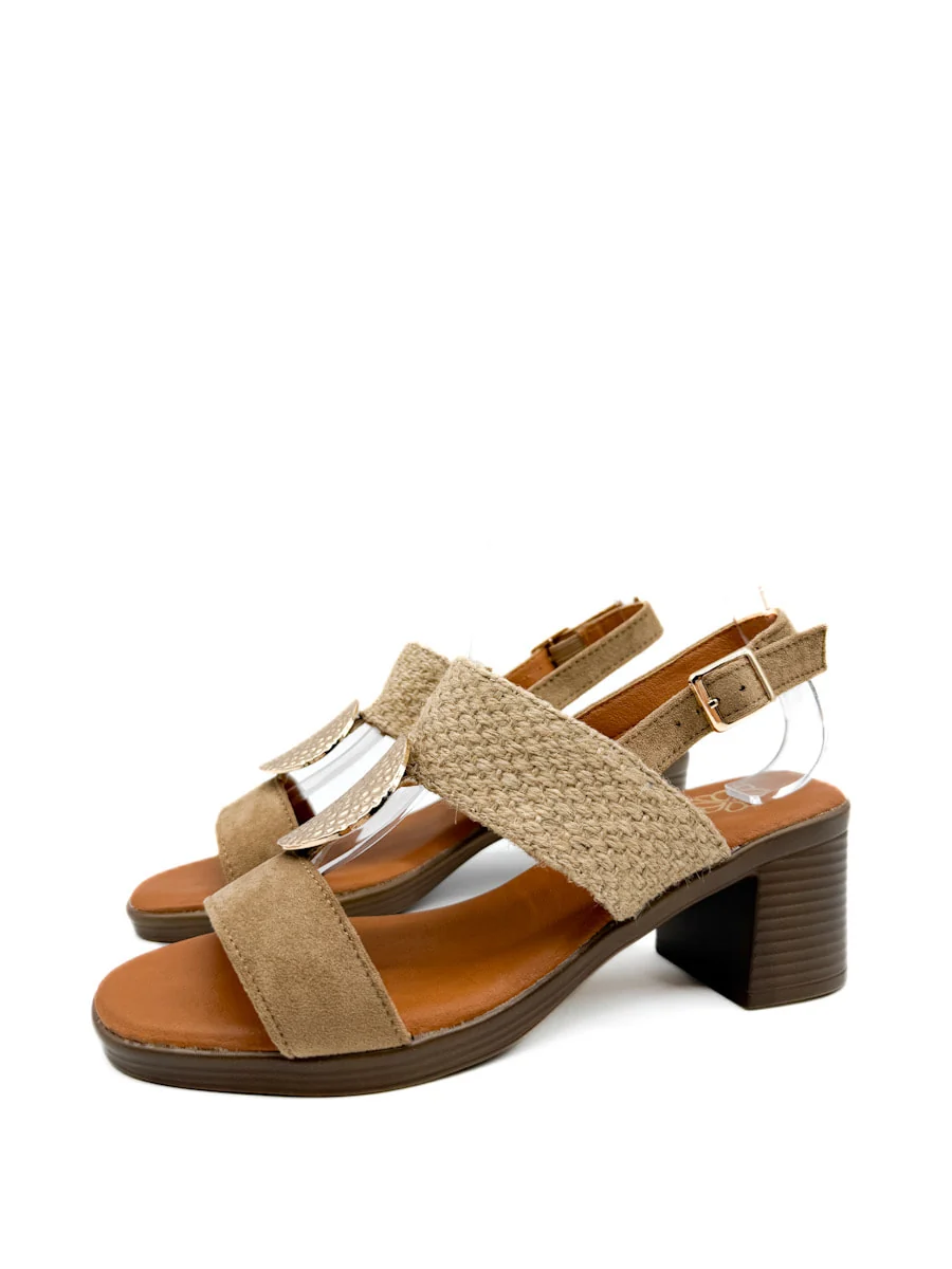 Sandalias de Tacón con Texturas y Detalle Metálico - Imagen 4