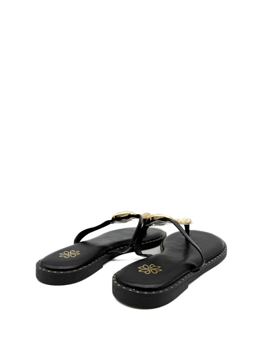Sandalias Planas con Adorno Dorado Transparente - Imagen 5