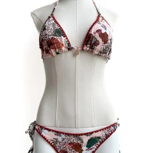 Bikini Triángulo con Estampado Tropical