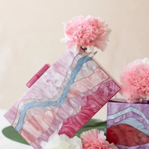 Clutch Metacrilato Olas Rosa