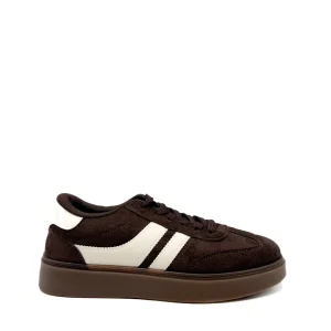 Zapatillas Bajas Retro de Ante Sintético con Franjas Contrastadas