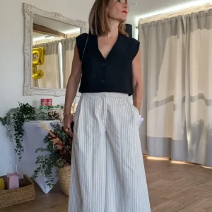 Bermudas Rayas Blanc