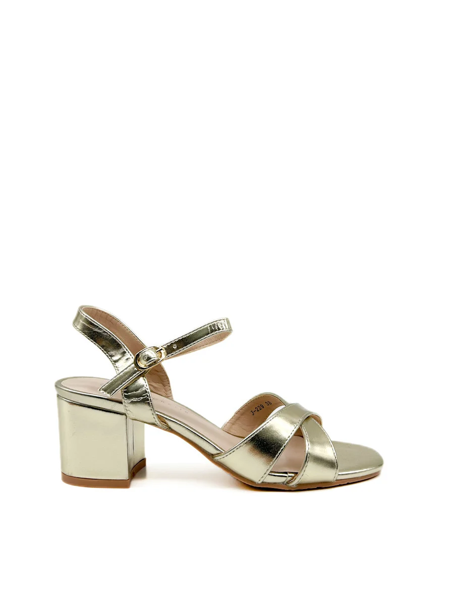 Sandalias de tacón medio con tiras cruzadas para mujer - Imagen 8