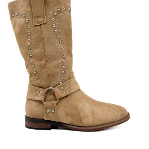 Botas de Antelina con Detalles de Tachas