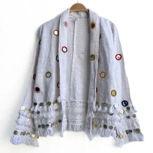Chaqueta Boho con Espejos y Monedas