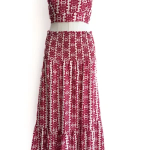 Conjunto Bohemio de Dos Piezas – Estampado Floral y Étnico
