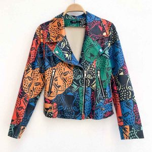 CHAQUETA BIKER ESTAMPADO