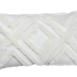 Cojín Artesanal Flecos Blanco