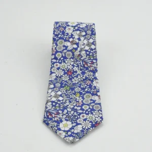 Corbata Flores Azul