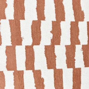 Tejido Jacquard con Boucle Estampado Teja
