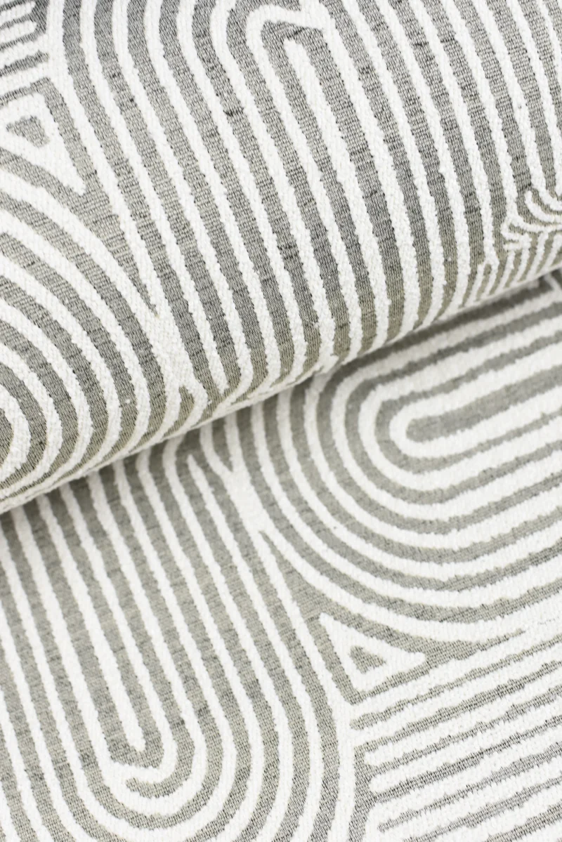 Tejido Jacquard con Boucle Retro Gris - Imagen 3