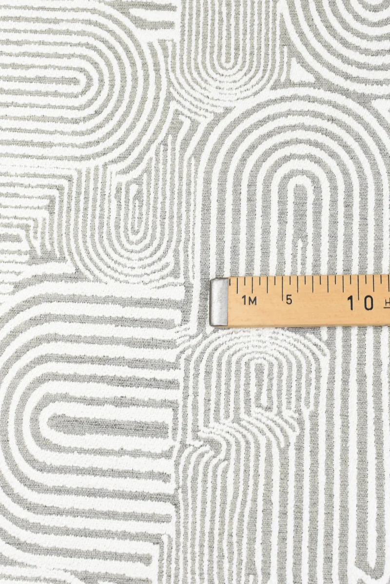 Tejido Jacquard con Boucle Retro Gris - Imagen 5