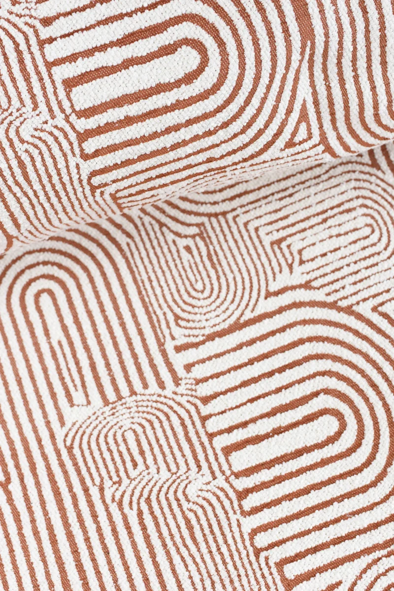 Tejido Jacquard con Boucle Retro Teja - Imagen 3