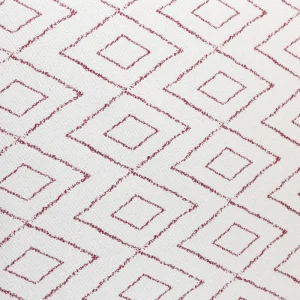 Tejido Jacquard Doble Rombo Rojo
