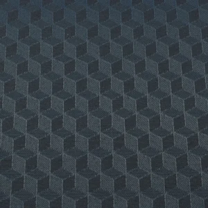 Tejido Jacquard Cubo Azul Marino