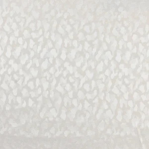 Tejido Fiesta Jacquard Leopardo Satinado Blanco