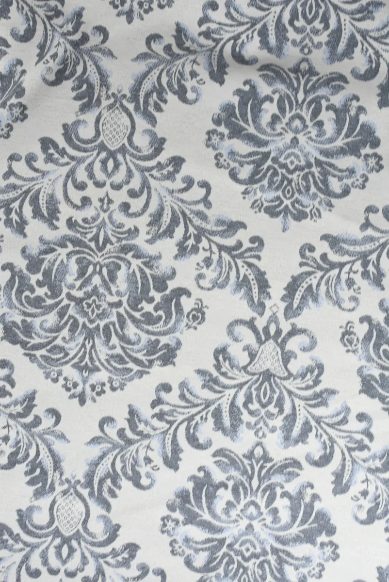 Tejido Jacquard Floritura Azul