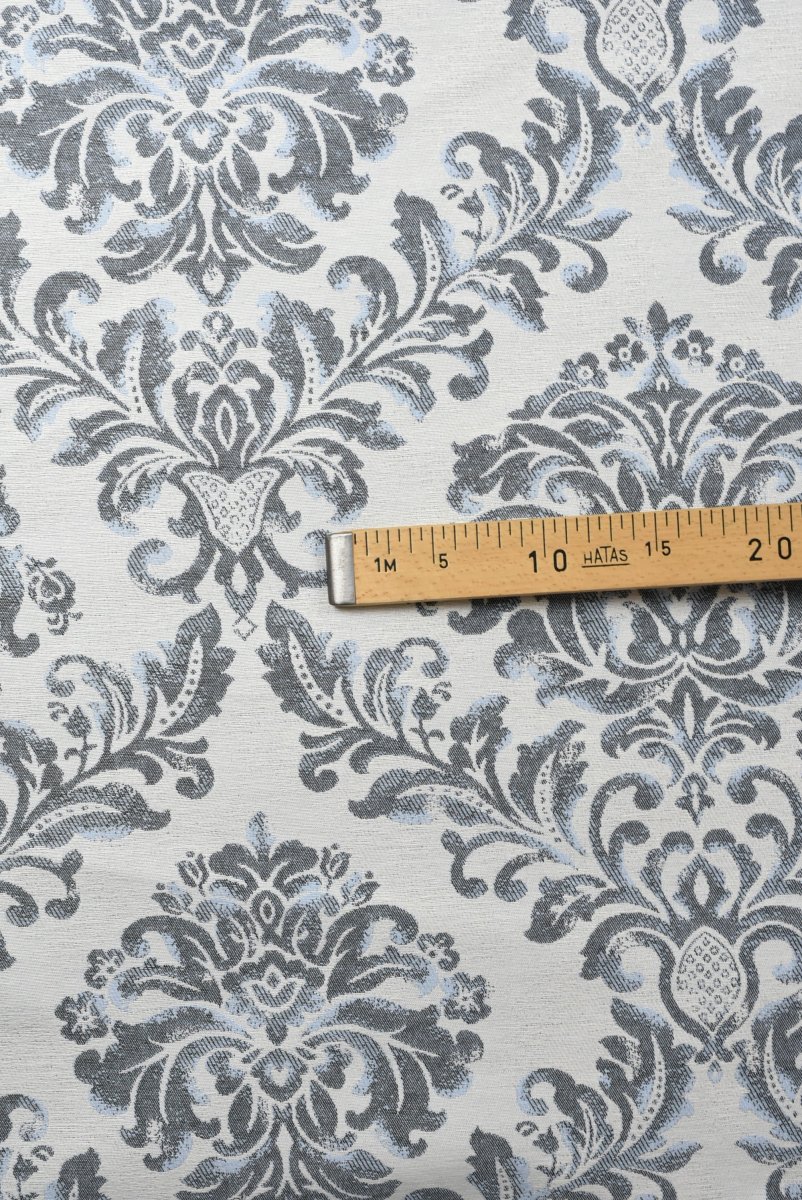 Tejido Jacquard Floritura Azul - Imagen 4