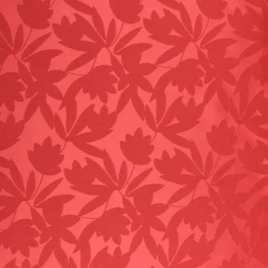 Tejido Fiesta Jacquard Flor Satinada Rojo