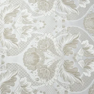 Tejido Jacquard Flor Beige Brillo