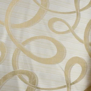Tejido Jacquard Floritura Beige Brillante