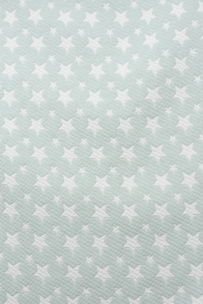 Tejido Jacquard Acolchado Verde Estrella Reversible - Imagen 2