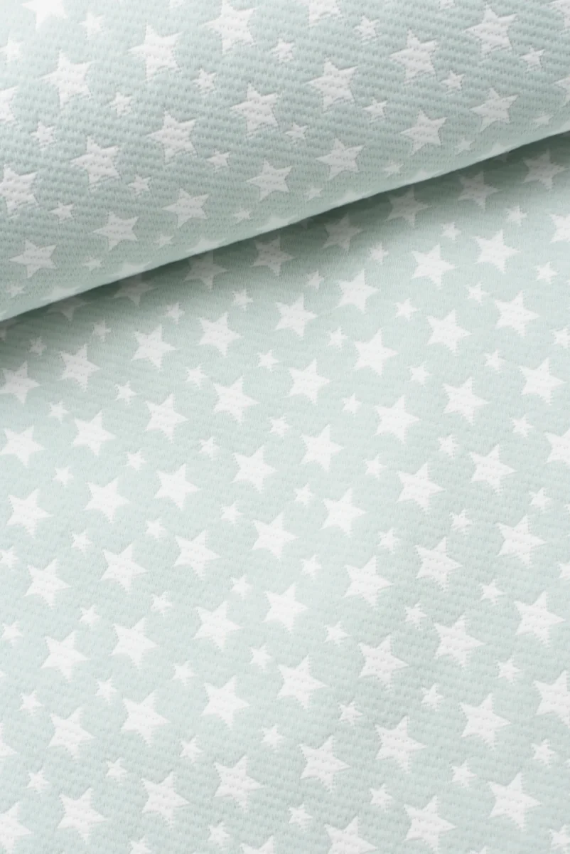 Tejido Jacquard Acolchado Verde Estrella Reversible - Imagen 3