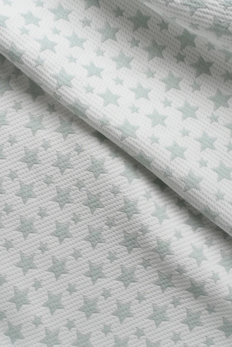 Tejido Jacquard Acolchado Verde Estrella Reversible - Imagen 4