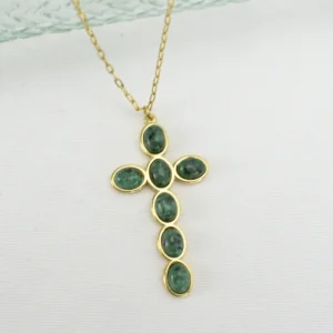 Colgante Acero Cruz Verde