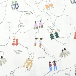 Tejido Fiesta Dibujo Mujer