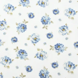Tejido Popelín Rosas Azules