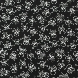 Tejido Popelín Calaveras Contorno