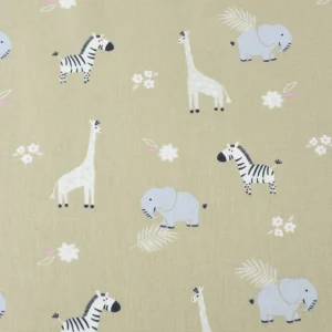 Tejido Popelín Animales Beige