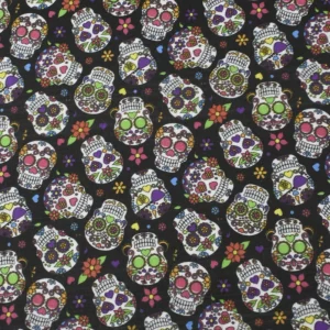 Tejido Popelín Calavera Mexicana