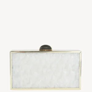 Clutch Beig Nácar Filo Oro