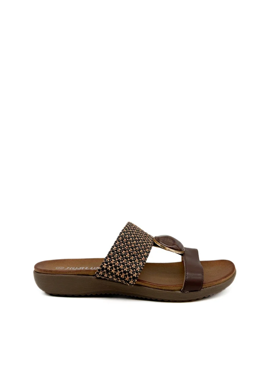 Sandalias Planas de Confort Estilo Casual con Tira de Efecto Rafia Trenzada