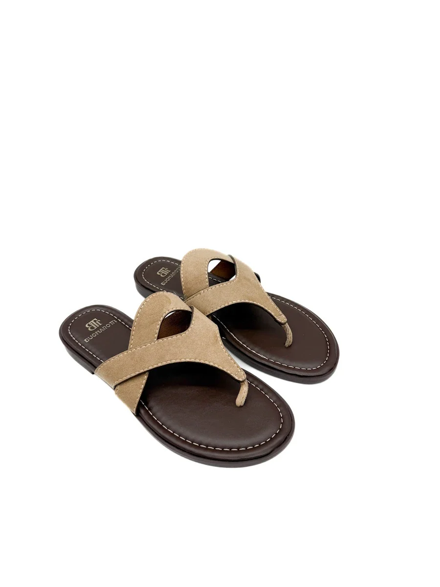 Sandalias Casuales de Dedo con Tiras de Ante - Mujer - Imagen 4