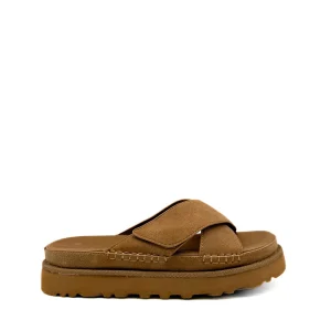 Sandalias de Antelina Tiras Cruzadas con  Velcro