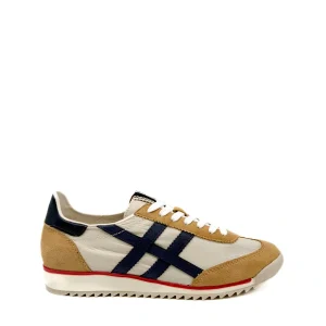 Corina Zapatilla Retro de Antelina y Nylon con Suela Dentada