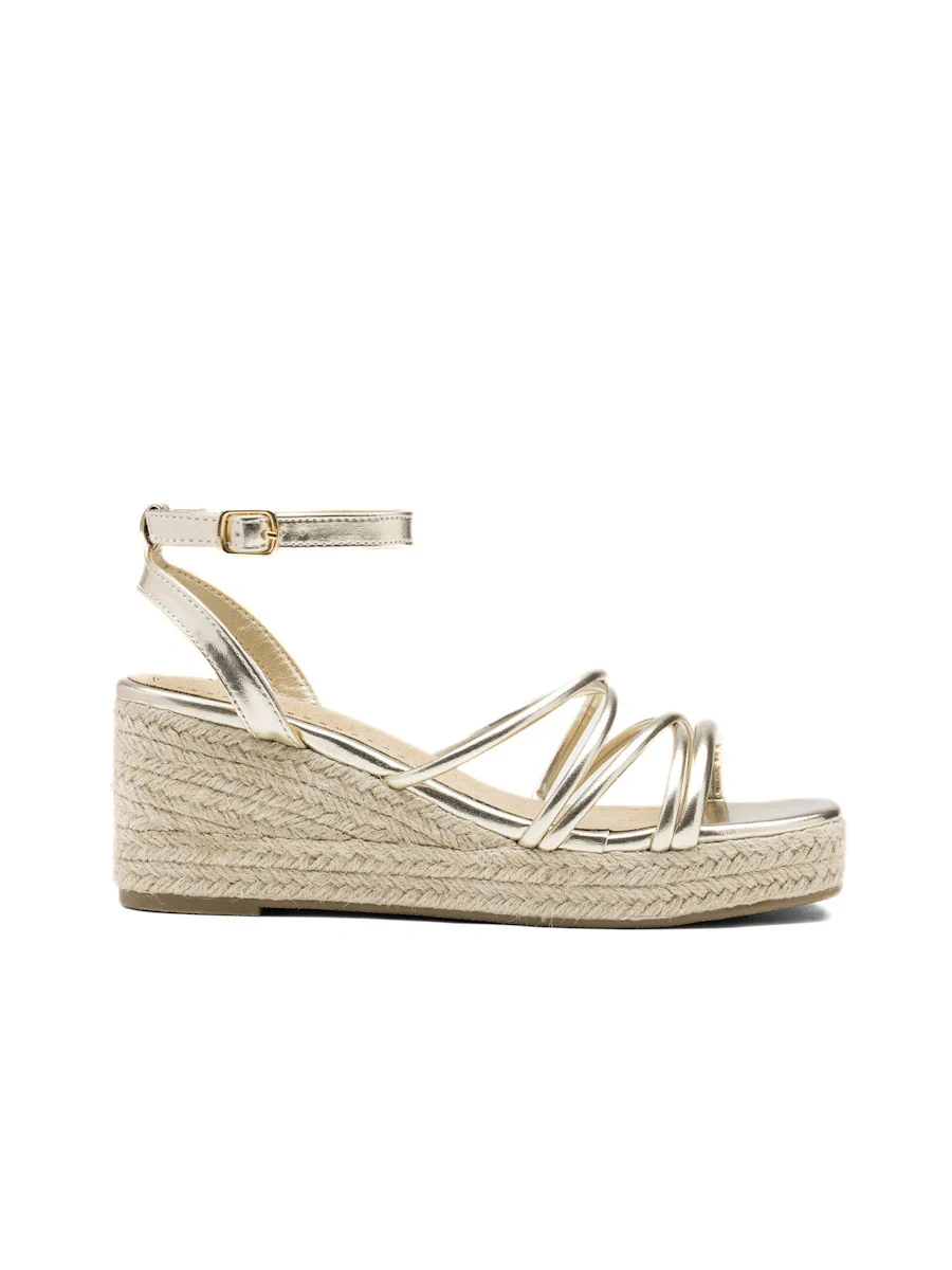 Sandalias de Cuña con Tiras Tubulares y Plataforma de Yute - Imagen 5