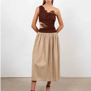 Vestido Arbolea Marrón y Beig