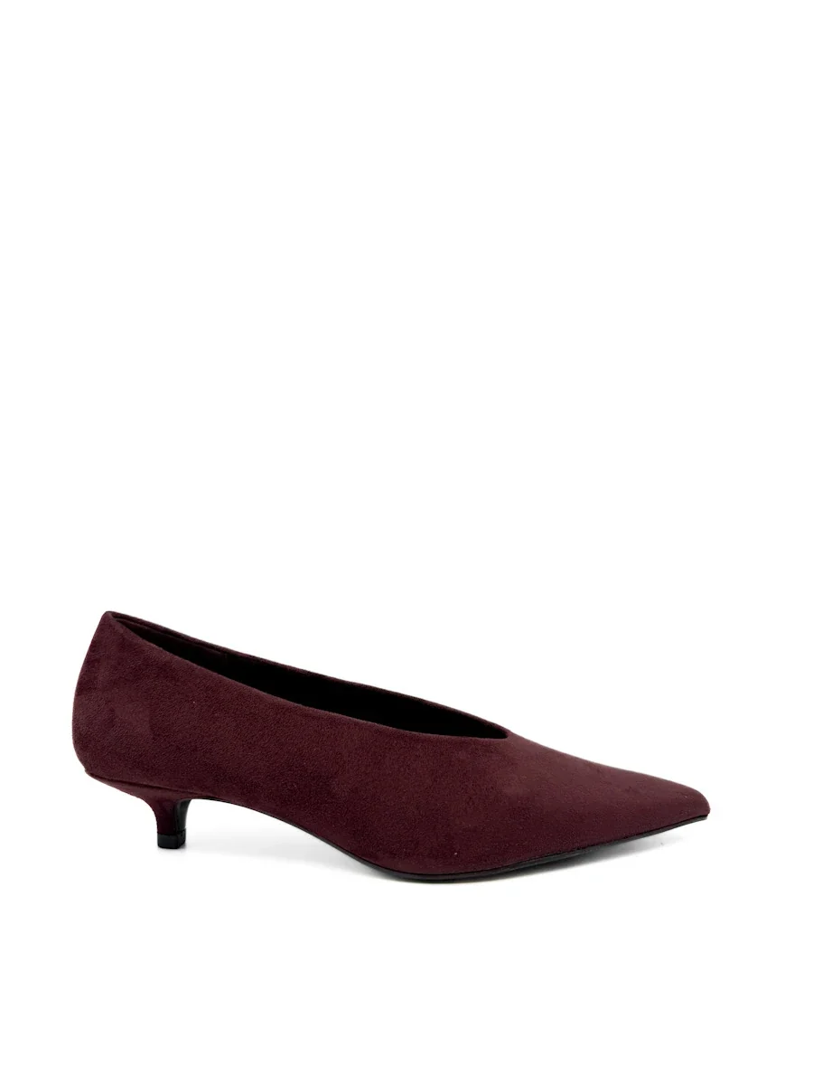 Zapato de Salón en Antelina con Tacón Sensato y Punta Afilada - Imagen 2