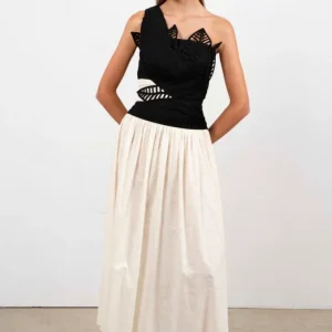 Vestido Arbolea Blanco y Negro