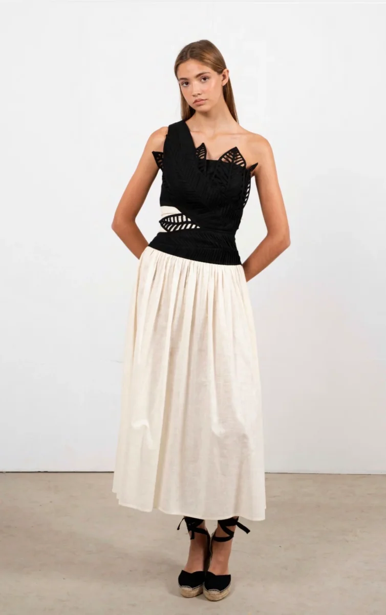 Vestido Arbolea Blanco y Negro - Imagen 2